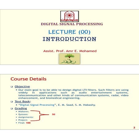 Dsp foehu   lec 00 - digital signal processing