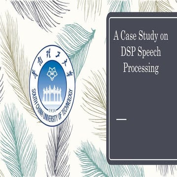 A Case Study on DSP (Speech Processing)