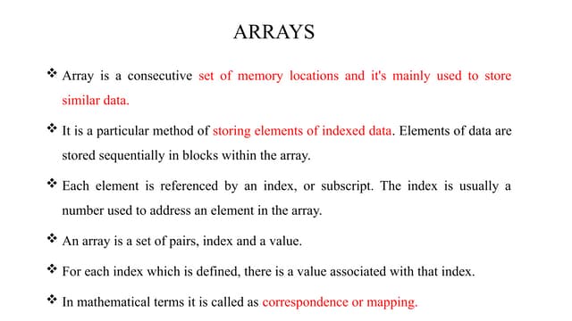data structures study meterial array and sparse matric