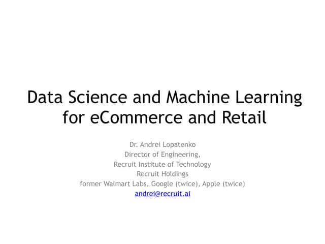 Data Science and Machine Learning f...