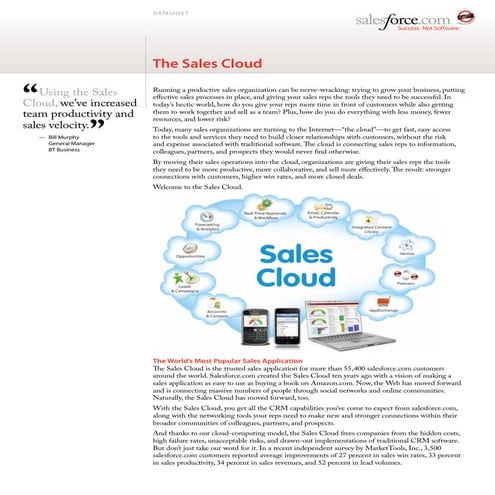 Sales Cloud™ datasheet