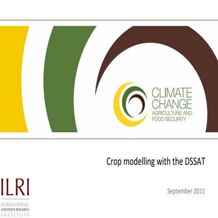 Crop modelling with the DSSAT