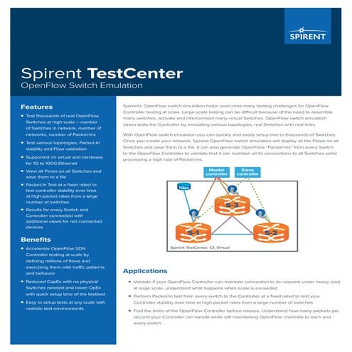 Spirent TestCenter OpenFlow Switch Emulation