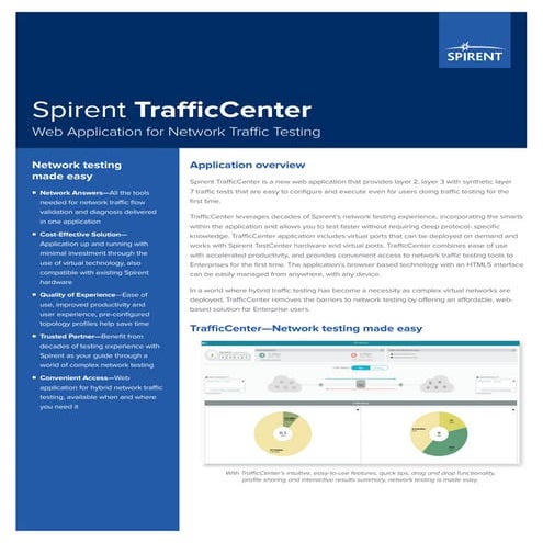 Spirent TrafficCenter - Network Testing Made Easy