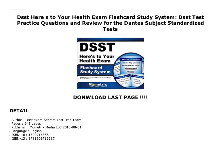 Dsst Here s to Your Health Exam Flashcard Study System Dsst Test Pra…