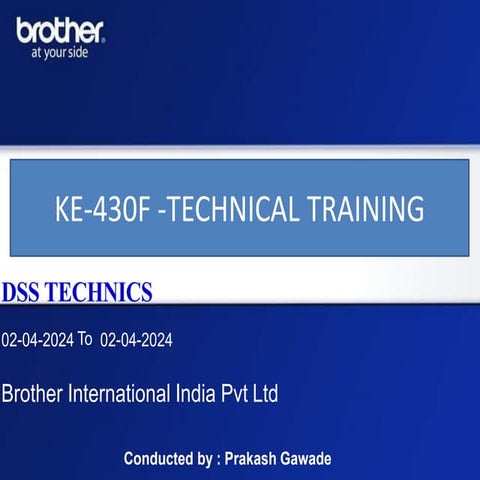 Brother latest model KE430H Training given to a company explaining it's ...