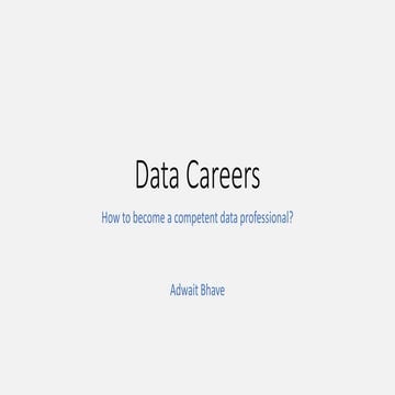 How to start your data career