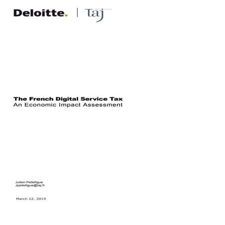 The French Digital Services Tax: An Economic Impact Assessment