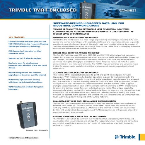High Speed Long Range SCADA Radio Modem TMR1 - OEM | PDF