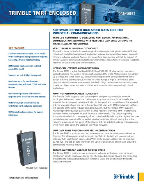 High Speed Long Range SCADA Radio Modem TMR1 - OEM | PDF