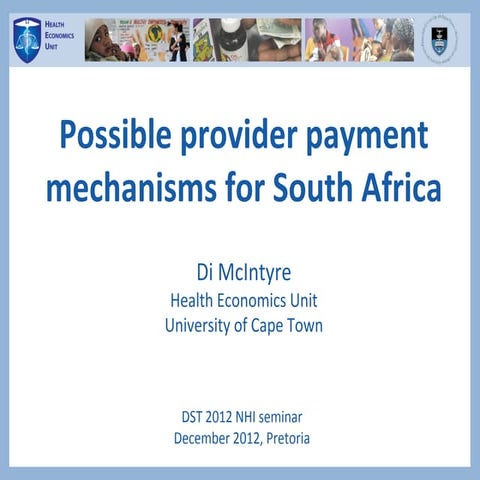 Possible provider payment mechanisms for South Africa