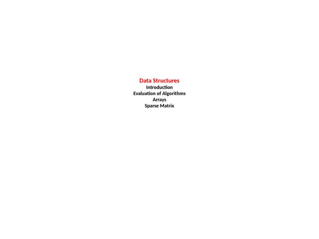 Data structure basic concepts and sparse