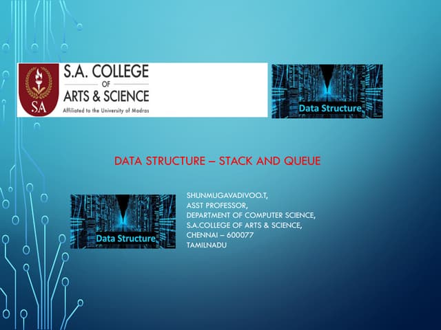 DS UNIT 2 PPT.pptx stack queue representations | PPTX