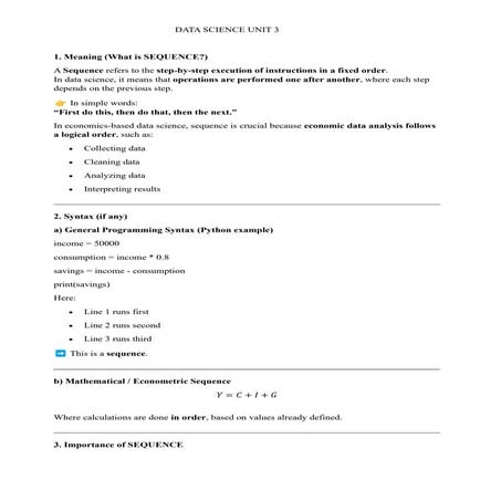 Comprehensive Guide to Data Structures and Sequence in Economics Data ...