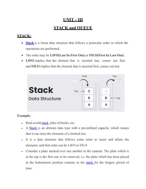 Stack in Data Structure | PPT