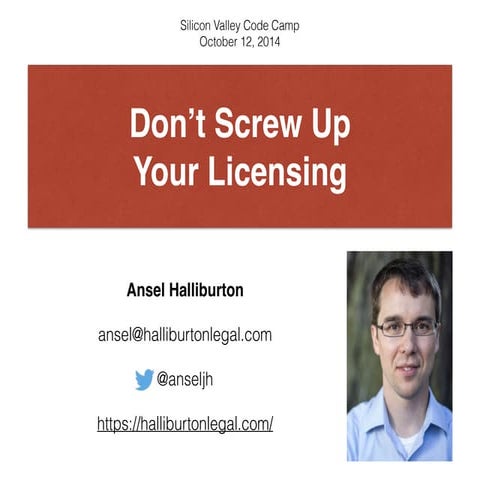 Don't Screw Up Your Licensing