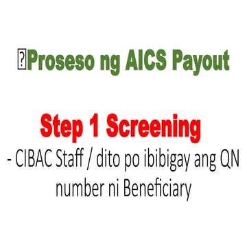 DSWD AICS Payout Powerpoint for benefactors | PPTX