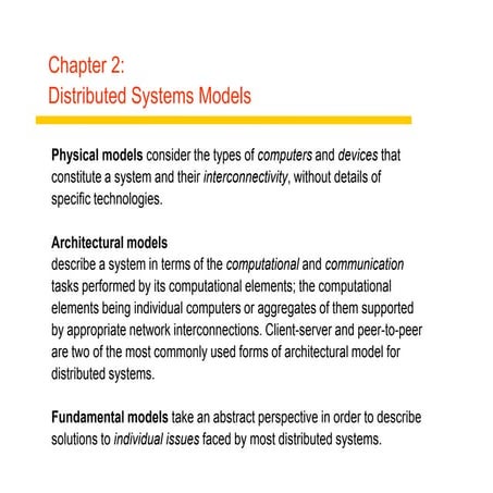 Comprehensive Overview of Distributed Systems Models and Architectural ...