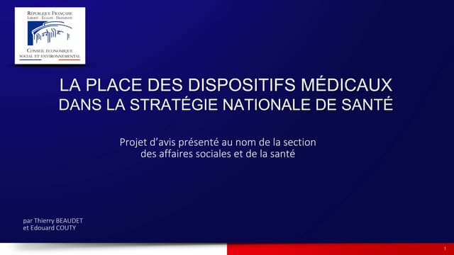 La place des dispositifs médicaux d...