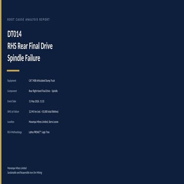 Comprehensive Root Cause Analysis of CAT 740B Final Drive Spindle ...
