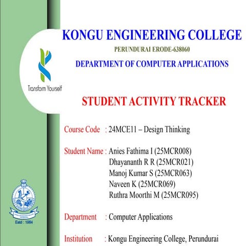 Comprehensive Student Activity Tracker Development Using Design ...