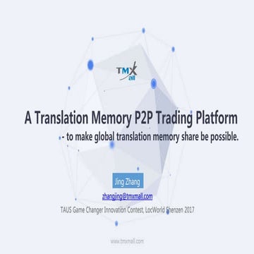 A translation memory P2P trading platform - to make global translation memory...