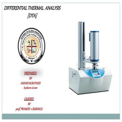 DIFFERENTIAL THERMAL ANALYSIS [DTA]