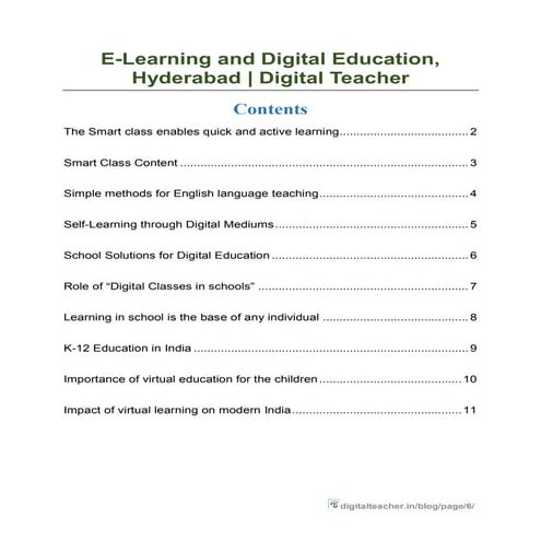 E-Learning and Digital Education,Hyderabad | Digital Teacher
