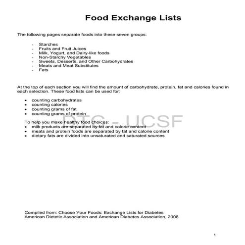 Dtc.ucsf.edu pdfs food_lists