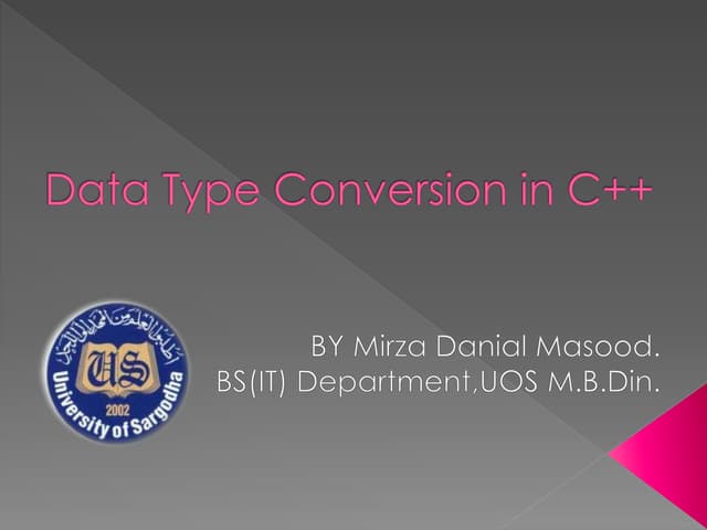 Data Type Conversion in C++
