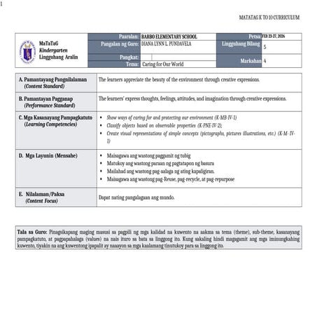 DTC_DLL_KINDERGARTEN_Q4_W5.docx • Maisagawa ang wastong paggamit ng ...
