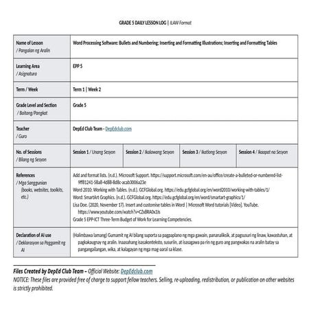 Comprehensive Guide to Word Processing: Bullets, Illustrations, and ...