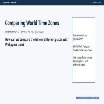Understanding and Comparing World Time Zones for Grade 5 Mathematics | PPTX