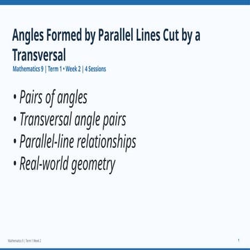 Understanding Angles Formed by Parallel Lines and Transversals in ...