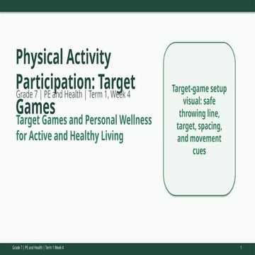 Physical Activity Participation :Target Games | PPTX
