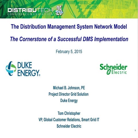 Dtech 2015  the distribution management system network model