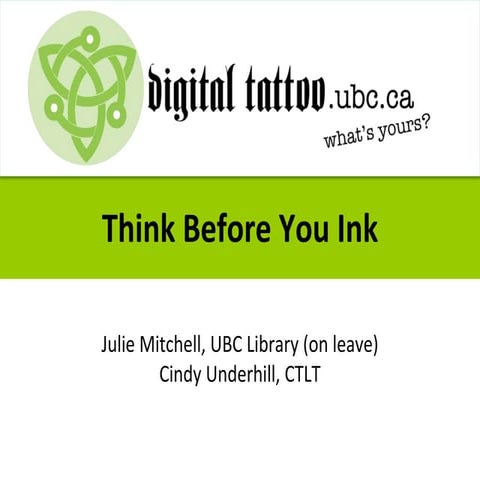 Digital Tattoo for Teacher Candidates at UBC 