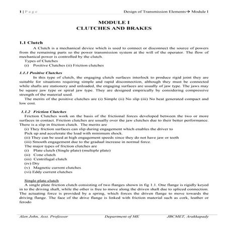 Design of transmission elements