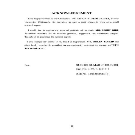 Dth 3 acknowledgement