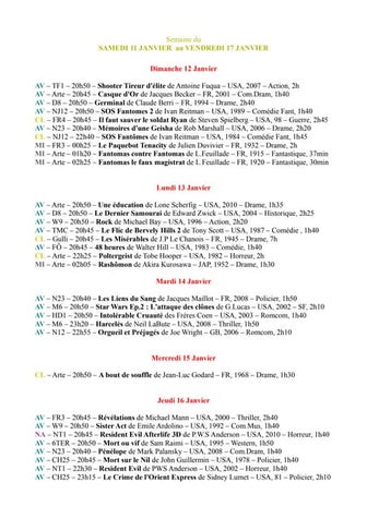 Dé'télé  - Semaine du 11 au 17 janvier