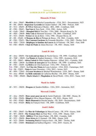 Dé'télé  - semaine du 28 juin au 4 juillet