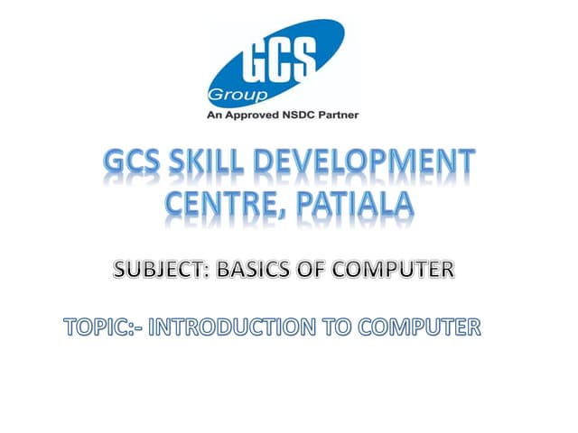 Dtlp 1 introduction to computer