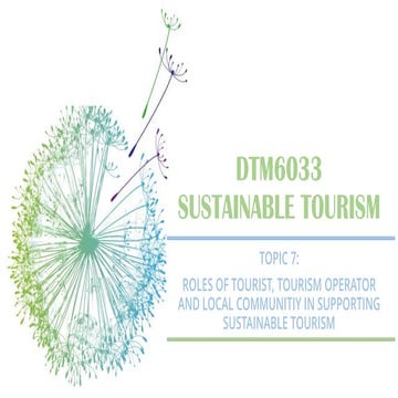 Sustainable Tourism Chapter 7