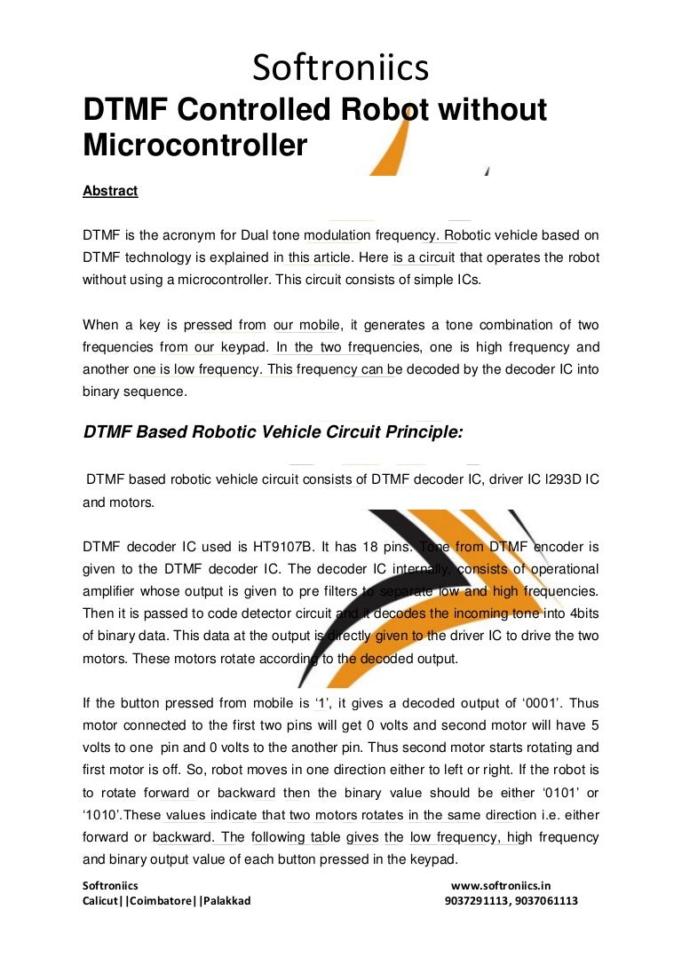 dtmf controlled robot