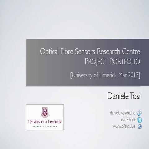 Daniele Tosi - OFSRC projects portfolio