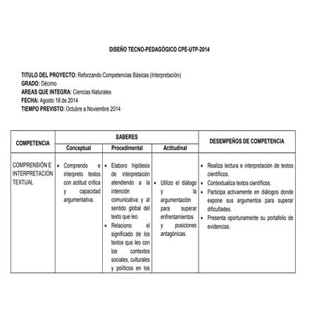 DTP Reforzando Competencias Básicas (Interpretación)