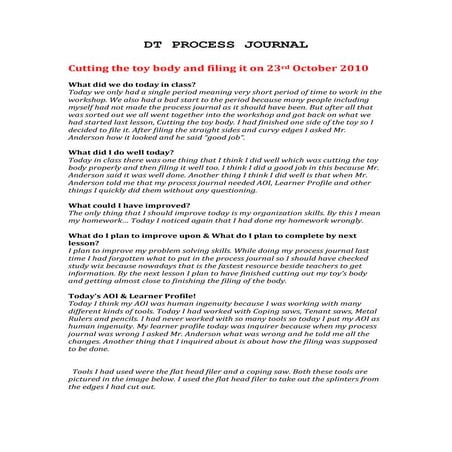 Dt process journal