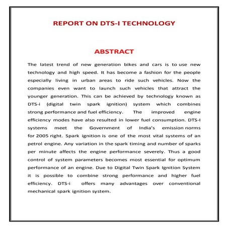Report on DTS-I technology