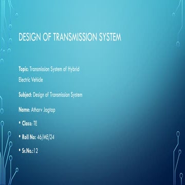 Comprehensive Overview of Hybrid Electric Vehicle Transmission Systems ...