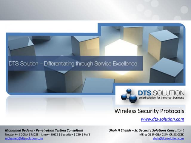 DTS Solution - Wireless Security Protocols / PenTesting 